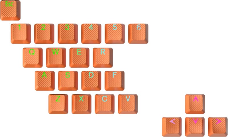 Ranked Rubber Keycap Set | Double Shot Translucent | OEM Profile for Mechanical Gaming Keyboard (Orange, 23 Keys) - Image 1